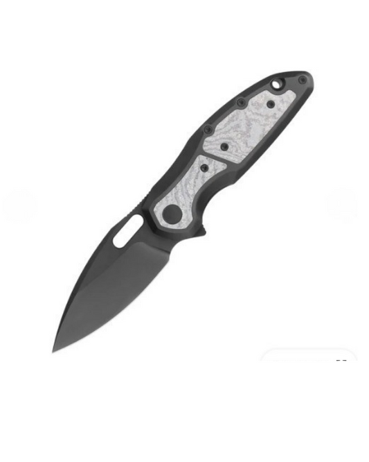 Mantle - DLC CPM-S35VN Steel Frame Lock Pocket Knife M1183DC - DLC Titanium+Dark Matter Gold Carbon Fiber
